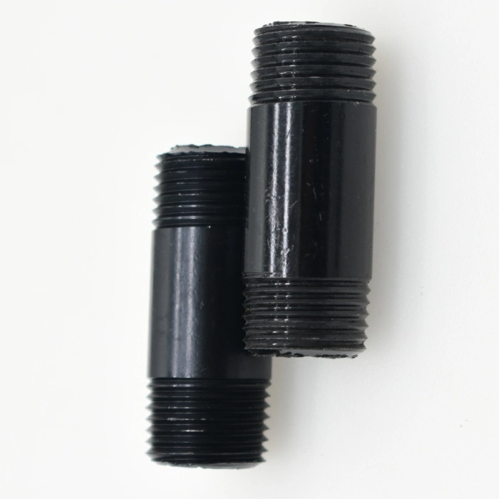 Black Cast Iron Pipe Fitting Nipple 3/4&quot; with Thread on Both Ends for Industrial Pipe Bookshelf