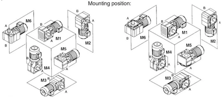 K Series Foot-Mounted Helical-Bevel Units with Solid Shaft Electric Motor Speed Reducer Gearbox